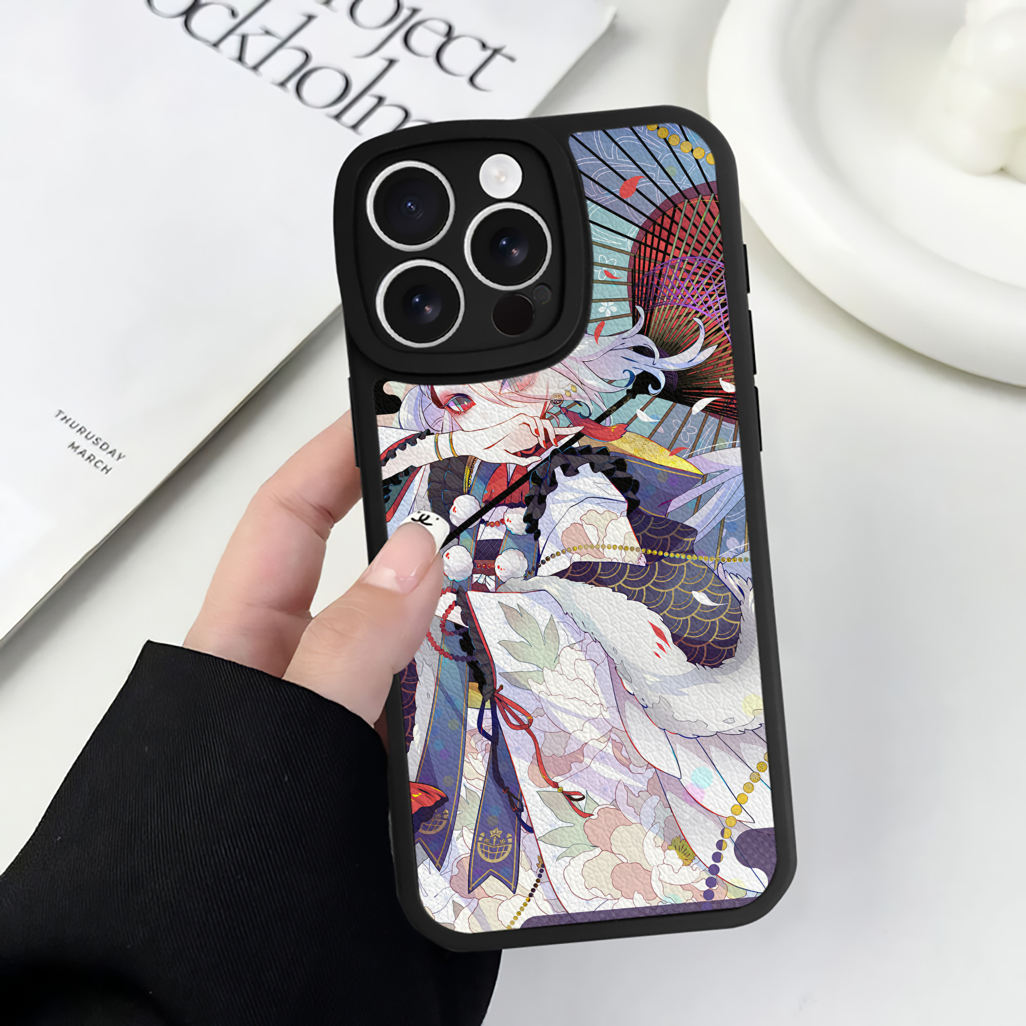 （画像用） 刀剣乱舞 Touken Ranbu 【iPhone 16シリーズ対応】シリコンスマホケース（レザー調） 材質：シリコン